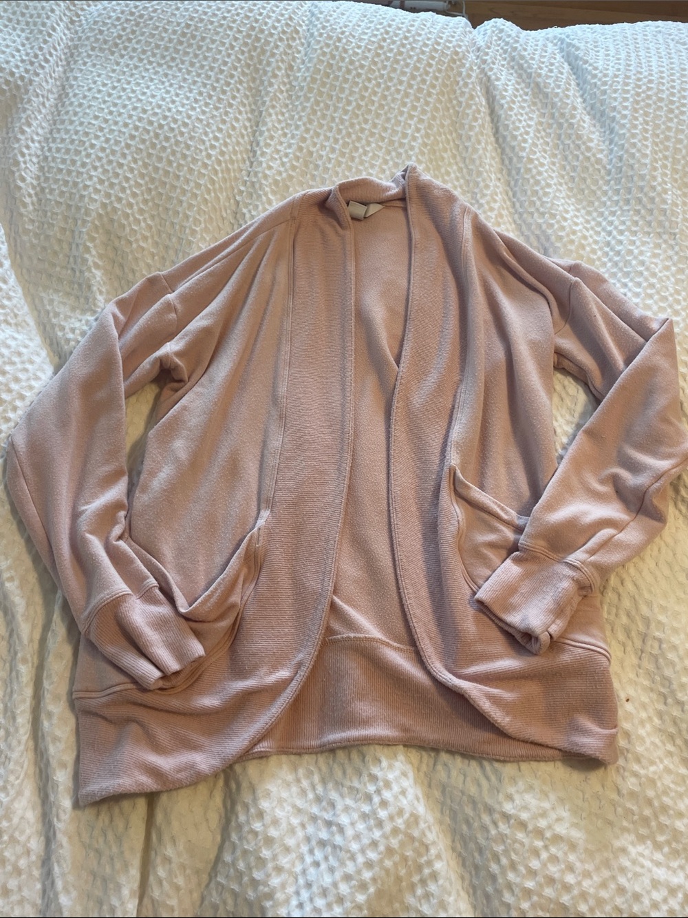 ATHLETA GIRL Open-Front Cardigan Sweater in Blush